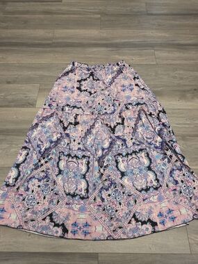 Boho Chic Paisley Medallion Tiered Maxi Skirt
